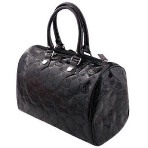 LOUNGEFLY Hello Kitty Black Embossed Mini City To